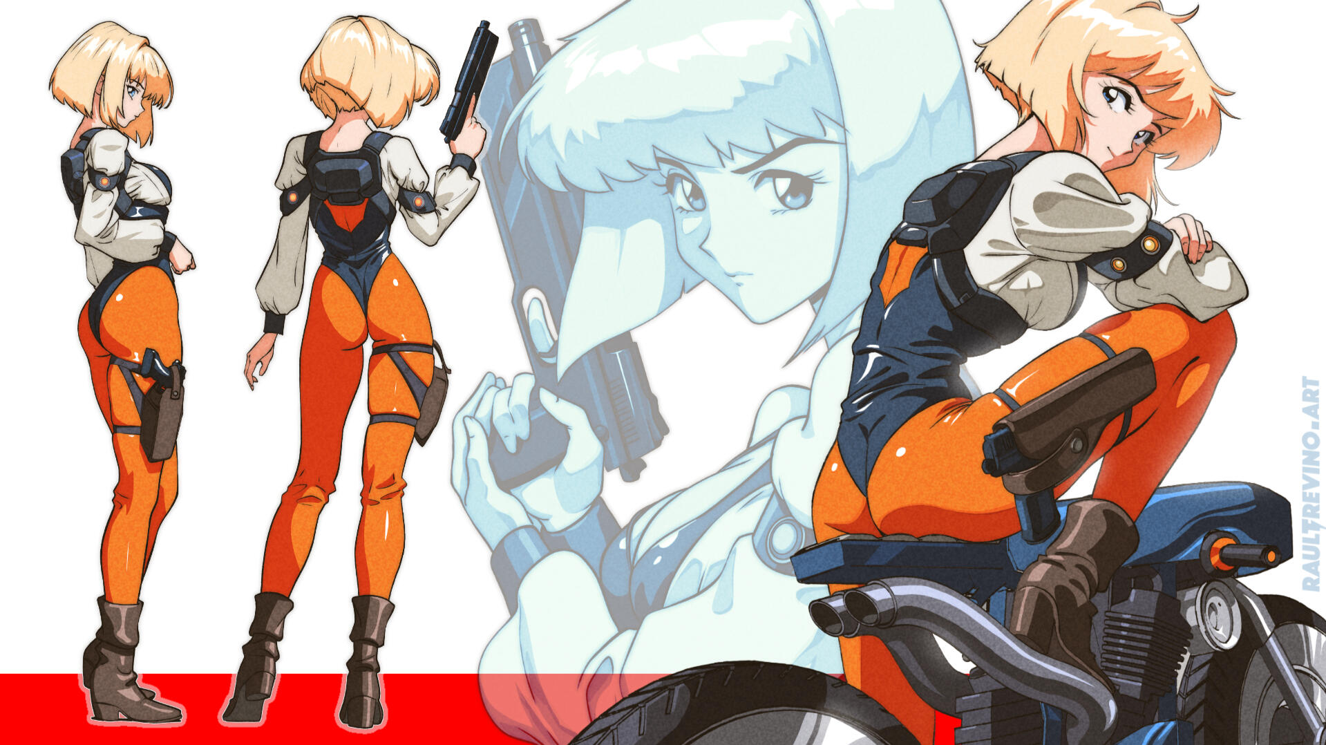 Untitled Akari from Ashfall Circuit digital art by Raul Trevino (retro anime)