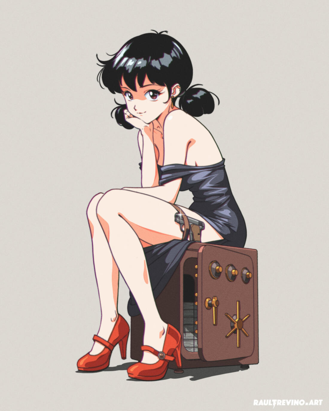 Untitled Lila digital art by Raul Trevino (retro anime)